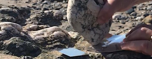 Metal Art Jewellery.Working Copper on the Shoreline with rocks. Necklace | St Ives Harbour Masters Office