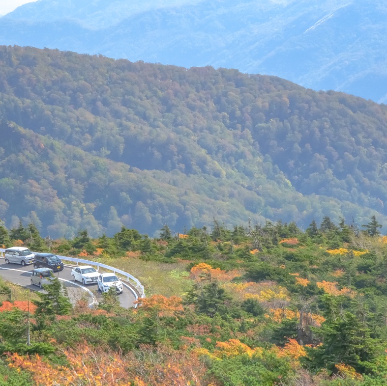 The view from the rest house at the top of Mt. Zao