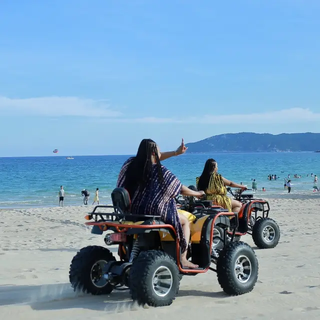 Quad biking in Yalong bay beach, Sanya. 