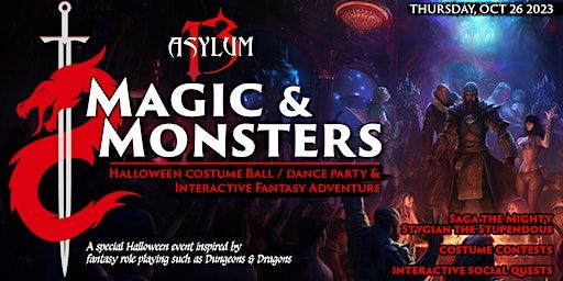 Asylum 13's Magic & Monsters: A High Fantasy Halloween Costume Ball | Bar XIII Delaware