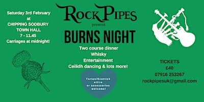RockPipes present Burns Night | Chipping Sodbury Town Hall
