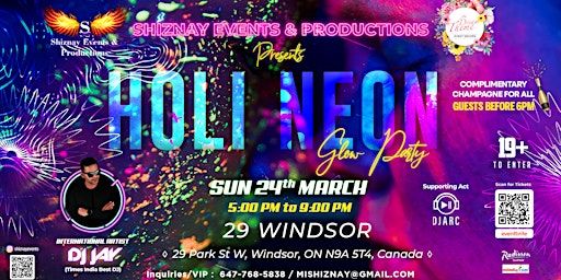 Holi Neon Glow Party ft. DJ JAY @ 29 WINDSOR | 29 Park St W