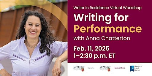 Writing for Performance | McMaster University (via Zoom)
