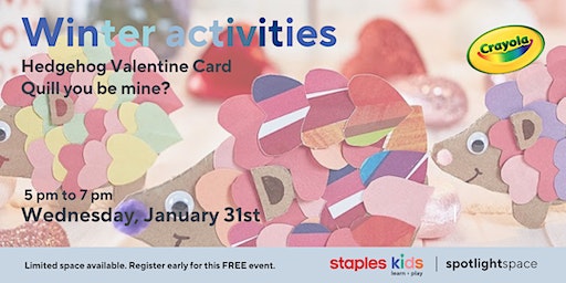 Crayola "Create It Yourself" Hedgehog Valentine Card | Staples Coquitlam