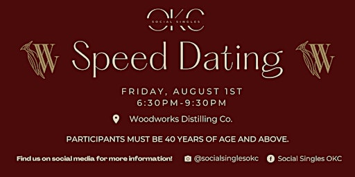 Speed Dating: Ages 40+  | Singles Event | Woodworks Distilling Co
