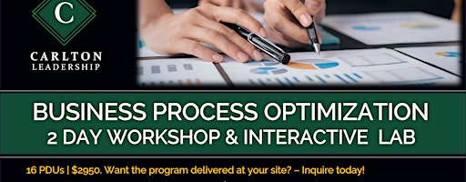 Business Process Optimization Workshop  | May 14 - 15, 2026 | Eugene, OR
