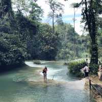 Beautiful Kuang Si waterfalls in Laos