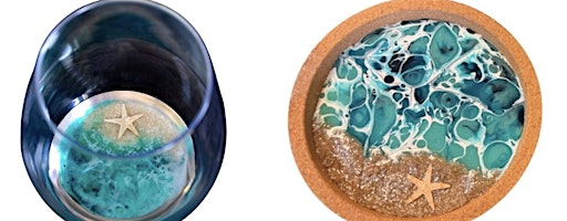 Ocean Resin Wine Glasses &  Cork Coasters Workshop | Beach House 5317