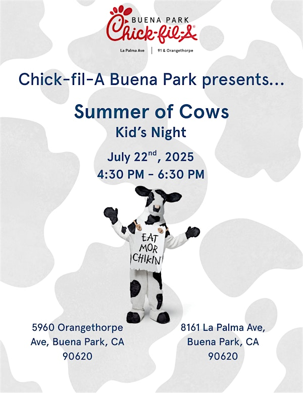 Summer of Cows - Kids Event - La Palma Ave. | Chick-fil-A