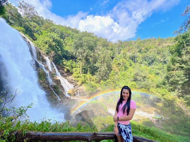 ชมไฮไลต์สายรุ้งลอยน้ำที่น้ำตกวชิรธาร 🌈💦