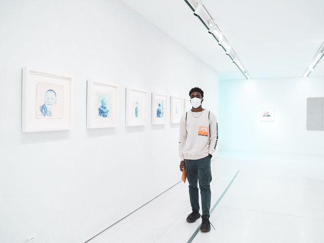 Visiting an art gallery in Shanghai 