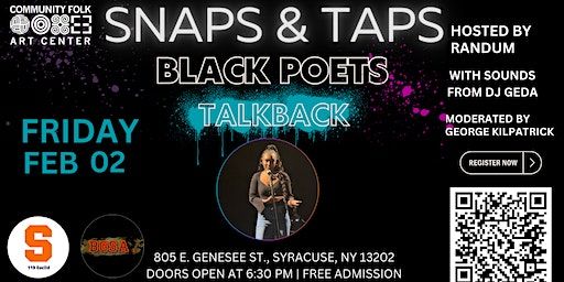 Snaps & Taps Black Poets Talkback | Community Folk Art Center