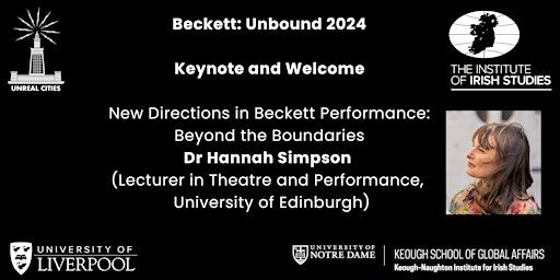 Beckett: Unbound: Keynote and Welcome | Leggate Theatre