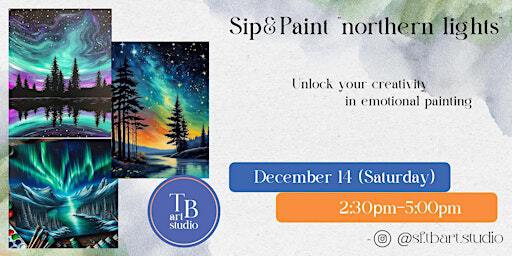 Paint&Sip “Northern Lights” Acrylic painting workshop class | 911 Bryant St