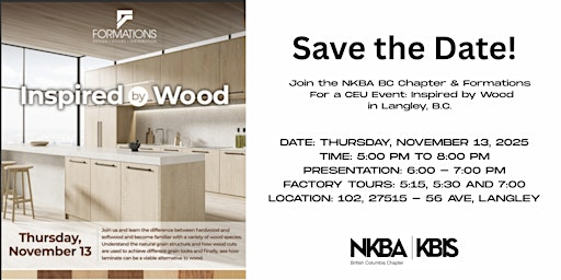 Join the NKBA BC Chapter & Formations for a CEU event: Inspired by Wood | Formations Inc
