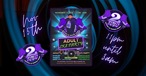 Monthly Adult Sk8 Party with DJ Taz | Sunrise Rollerland