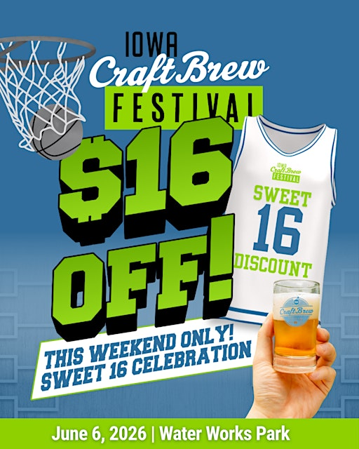 Iowa Craft Brew Festival 2026 | Lauridsen Amphitheater at Water Works Park