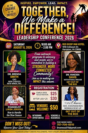 Together We Make A Difference LEADERSHIP CONFERENCE 2026 | Red Roof Inn Hampton Coliseum