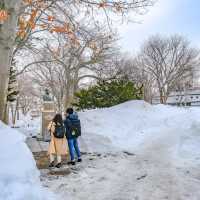 冬の北海道大学のクラーク像