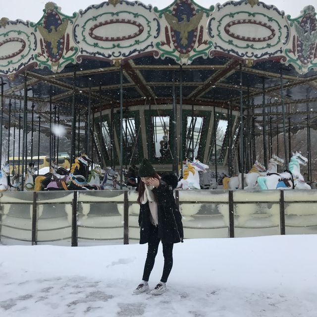 눈꽃세상에서 스키타기 🎿 