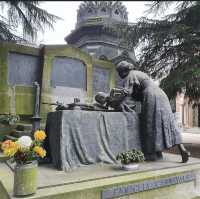 Cemetery visit on a holiday 