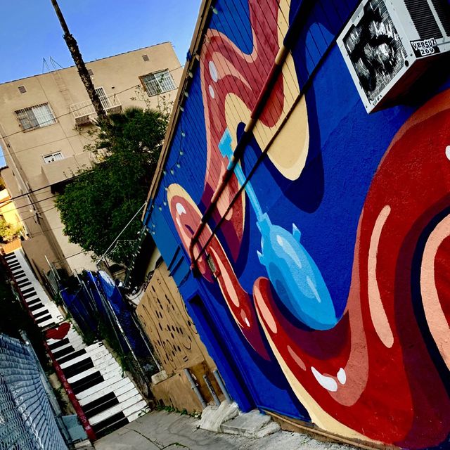 Colorful Piano Mural Staircase on Sunset Bl.