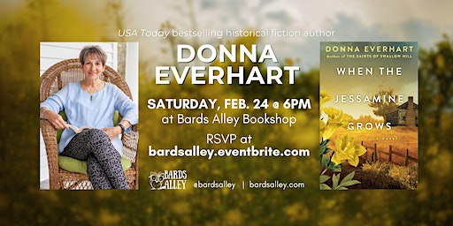 Book Talk: Donna Everhart | WHEN THE JESSAMINE GROWS | Bards Alley Bookshop