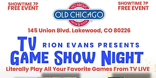 Rion Evans Presents TV Game Show Night at Old Chicago Pizza + Taproom | Old Chicago Pizza + Taproom