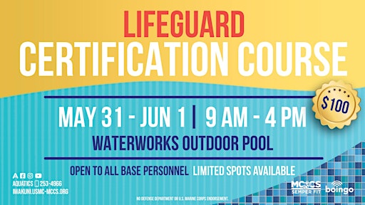 Lifeguard Certification Course May 2025 | Water Works Pool