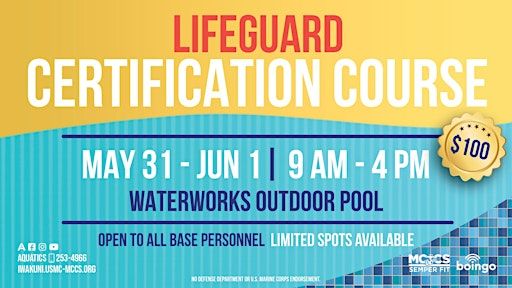 Lifeguard Certification Course May 2025 | Water Works Pool