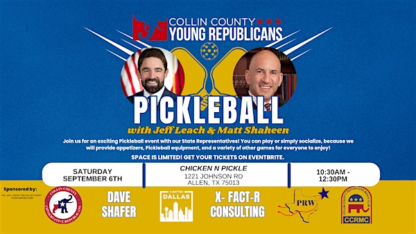 Pickleball with State Reps Jeff Leach & Matt Shaheen | Chicken N Pickle- Allen