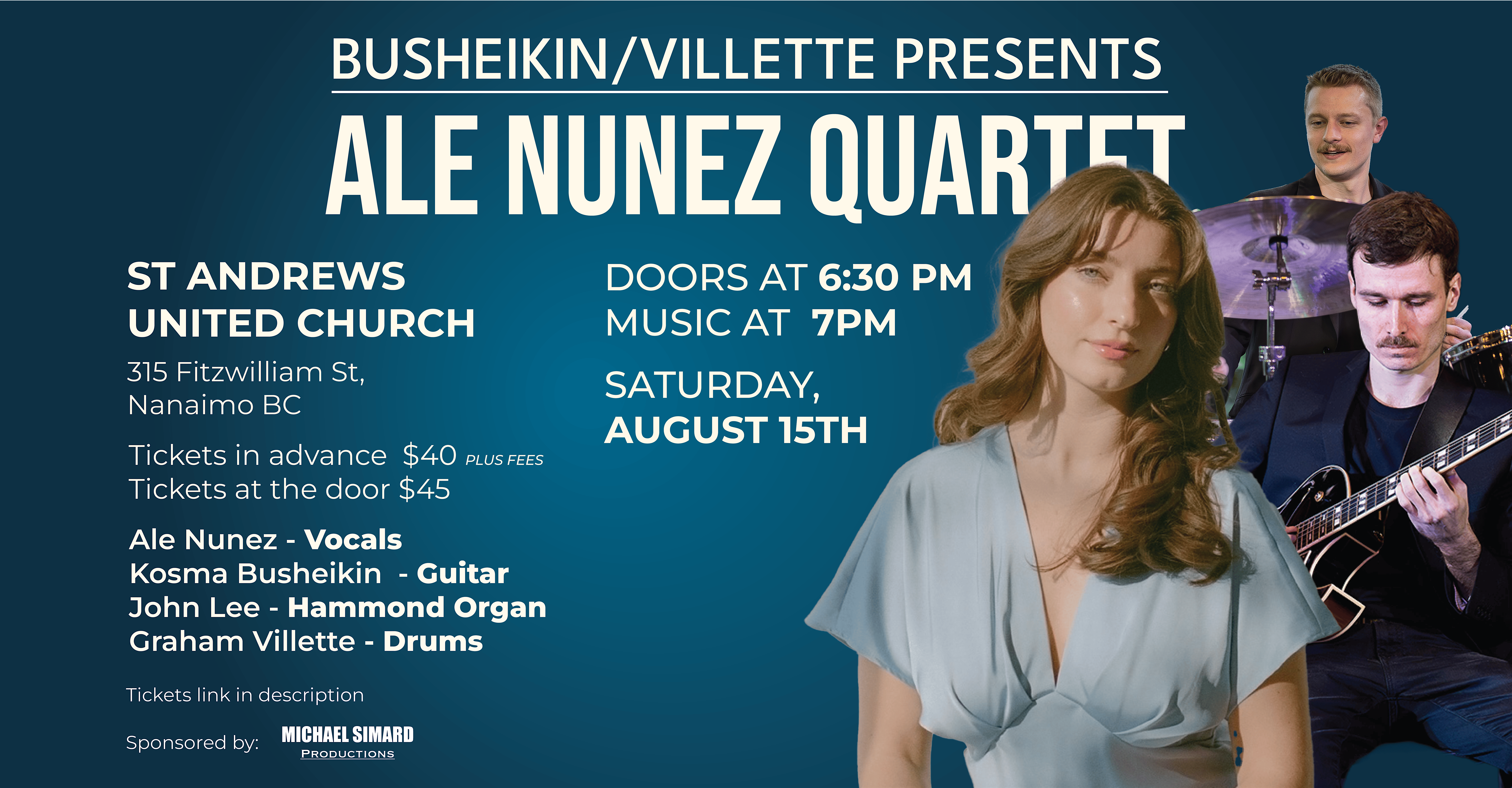 Busheikin/Villette Present: Ale Nunez Quartet | St. Andrew's United Church