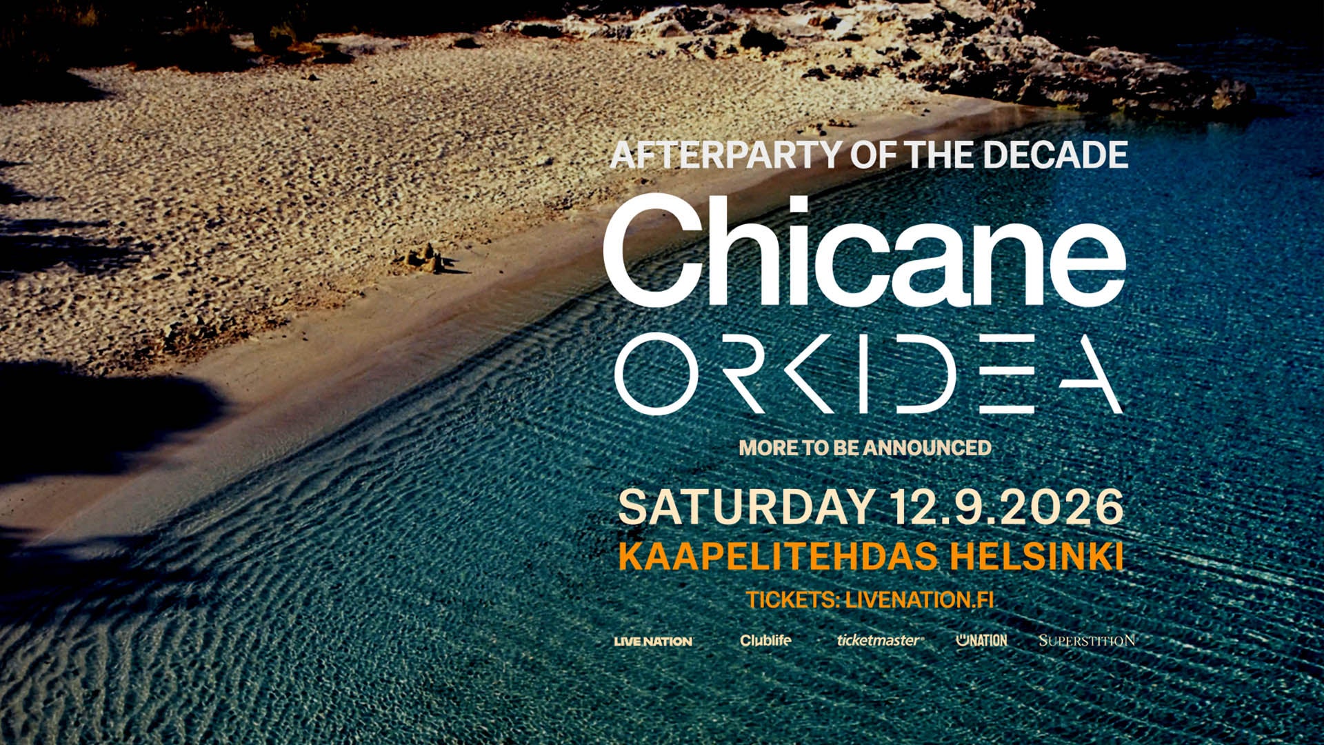 Chicane (UK), Orkidea – Faithless Afterparty 2026 (Helsinki) | Kaapelitehdas