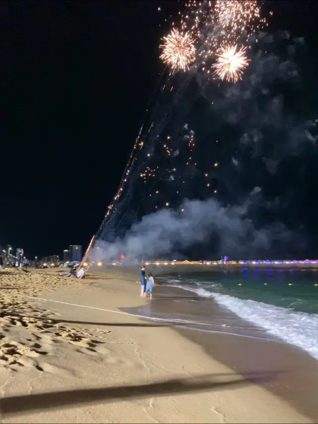 Wonderfull firework on the beach