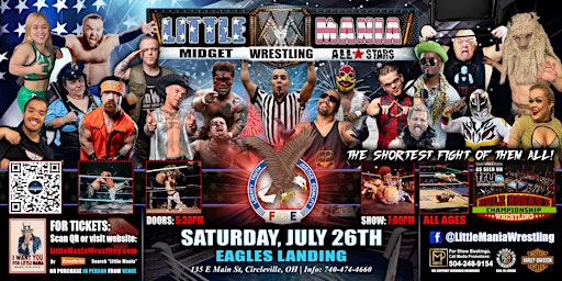 Circleville, OH- Little Mania Midget Wrestling @Eagles Landing | 135 E Main St