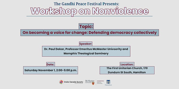 Workshop on Nonviolence | The First Unitarian Church of Hamilton
