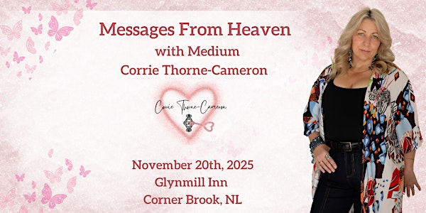 Copy of Messages From Heaven with Medium Corrie Thorne-Cameron | Glynmill Inn