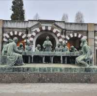 Cemetery visit on a holiday 