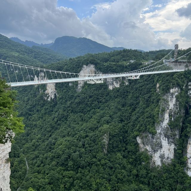 Glass bridge and great canyon in Zhangjiajie 