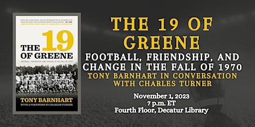 Tony Barnhart and The 19 of Greene | Decatur Library