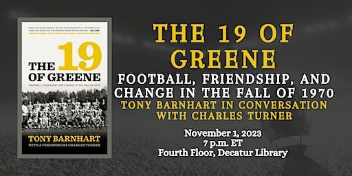 Tony Barnhart and The 19 of Greene | Decatur Library