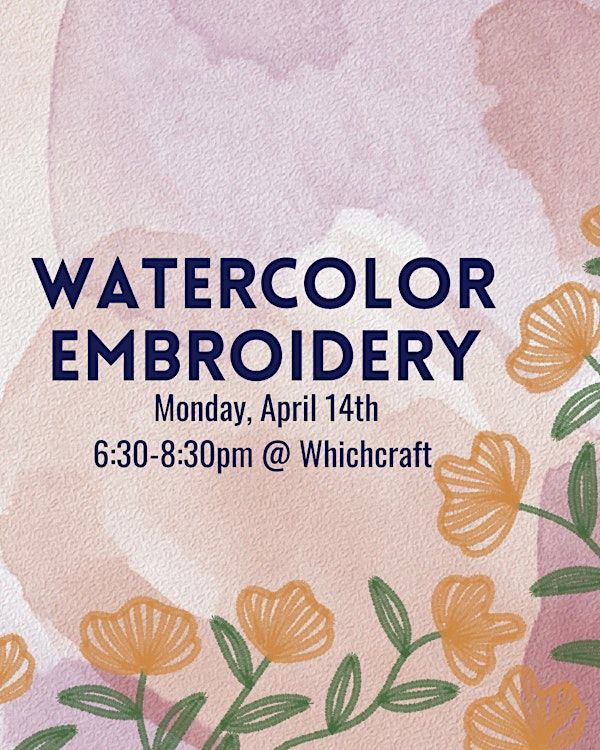 Watercolor Embroidery | WhichCraft Tap Room & Bottle Shop