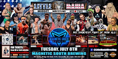 Greenville, SC - Little Mania Midget Wrestling @ Magnetic South Brewing | Magnetic South Brewery Greenville