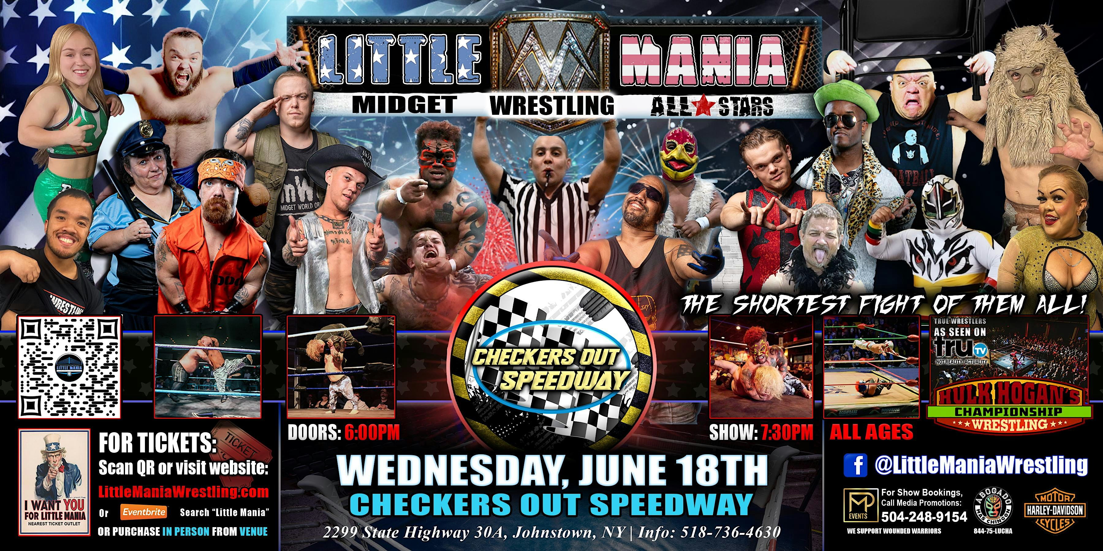 Johnstown, NY - Little Mania Midget Wrestling @ Checkers Out Speedway | Checkers Out Speedway