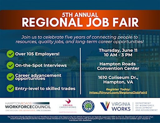 Hampton Roads Workforce Council 5th Annual Regional Job Fair | Hampton Roads Convention Center