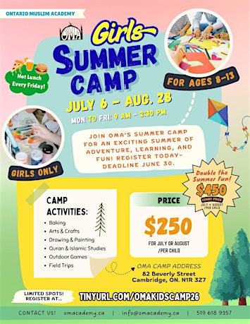 OMA Girls Summer Camp 2026 | Ontario Muslim Academy