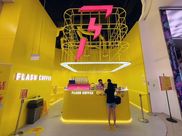 Neon pop coffee joint at Orchard Central SG