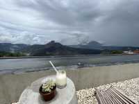 Cafe with stunning view of Mount Batur