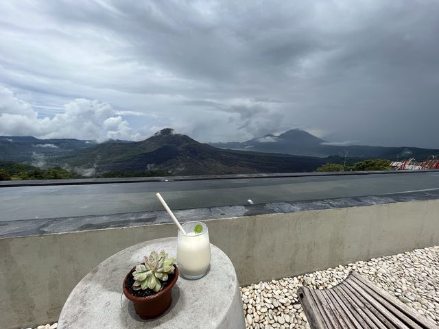 Cafe with stunning view of Mount Batur