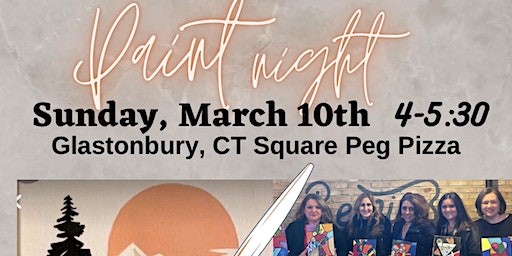 Landscape acrylic paint night in Glastonbury | Square Peg Pizzeria Glastonbury
